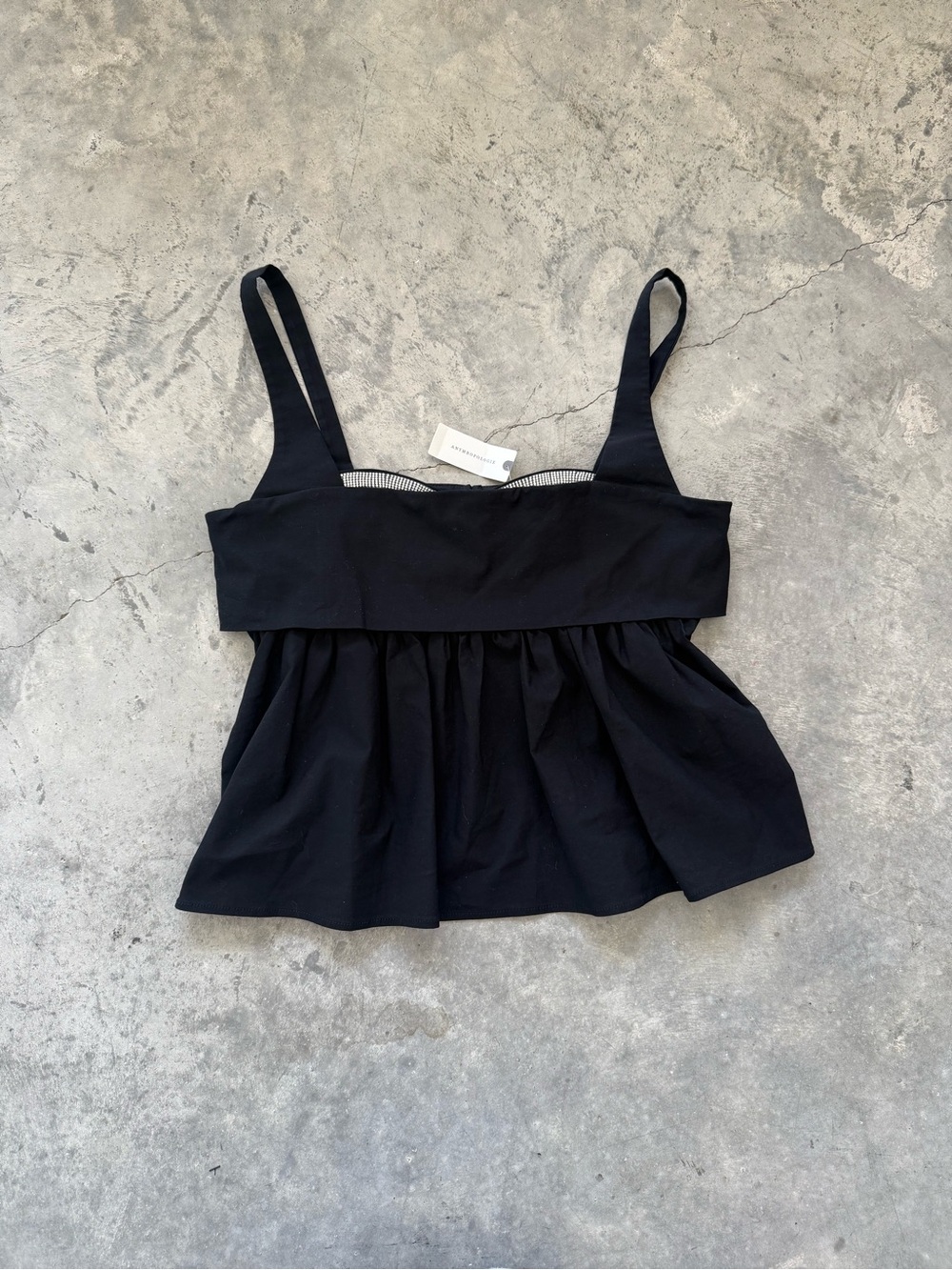Maeve Black Peplum Cami Top